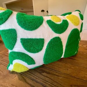 Tabitha Brown Green and White Textured & Striped Pillow